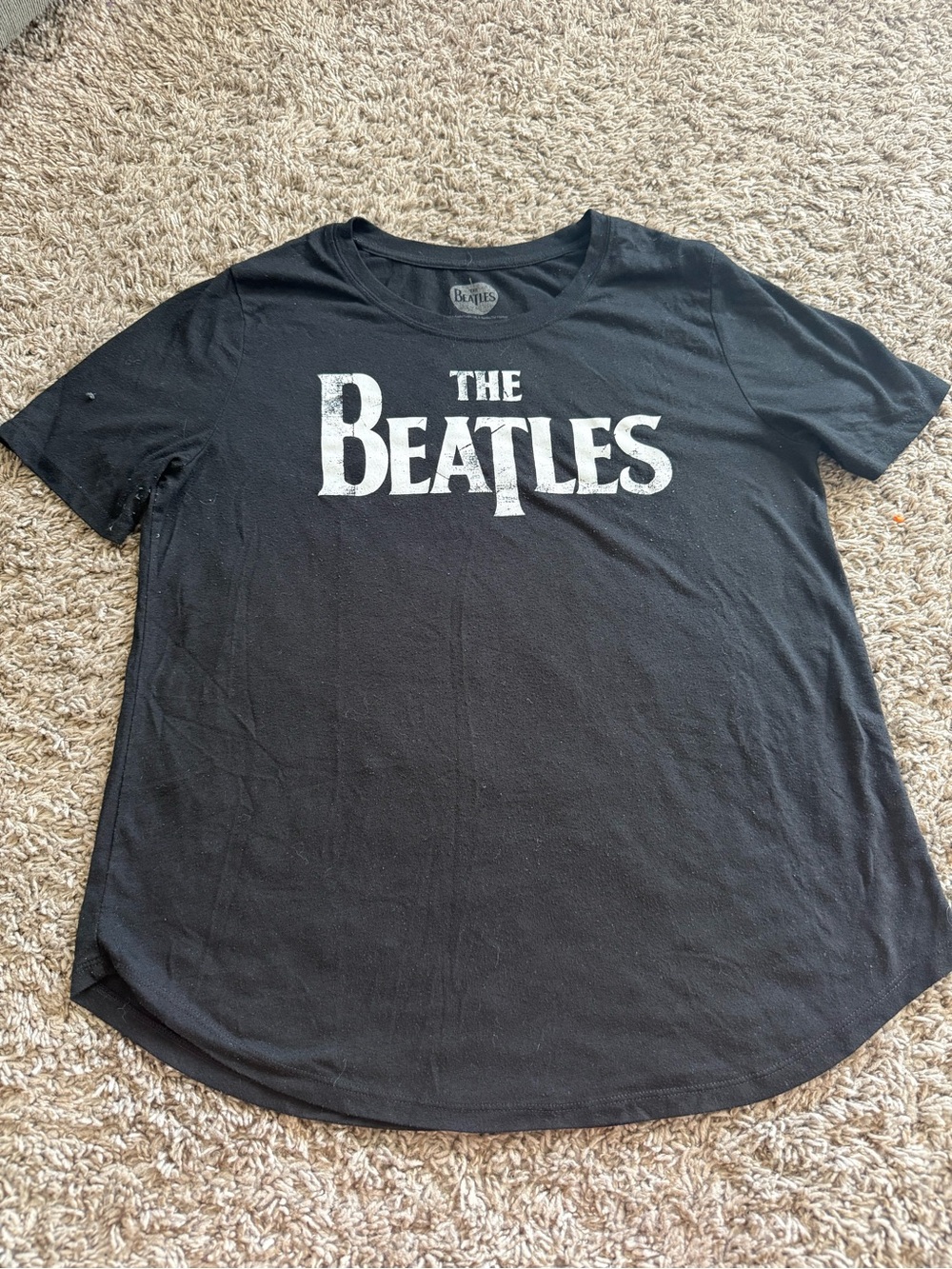 The Beatles Black Short Sleeve Logo Tee